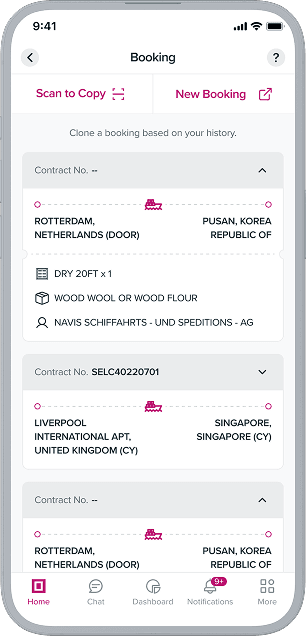 ONE Mobile App booking details feature