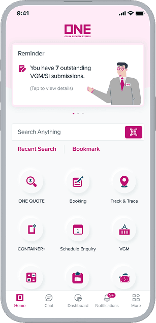 ONE Mobile App home interface