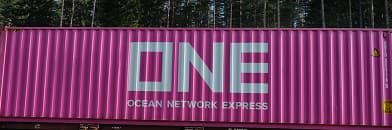 Magenta 40-foot high-cube ONE shipping container