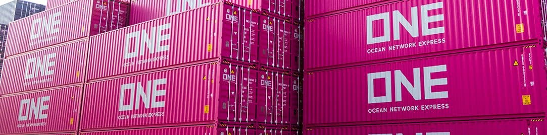 ONE containers stacked
