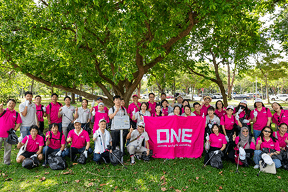 ONE team CSR park cleanup for environmental sustainability